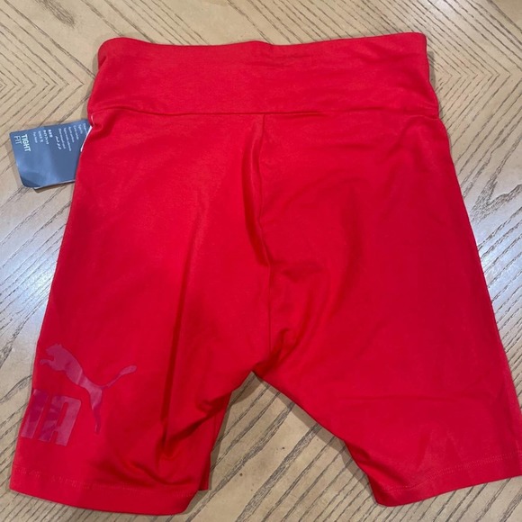 0410 New Women's Puma Orange Biker Shorts - Picture 9 of 11